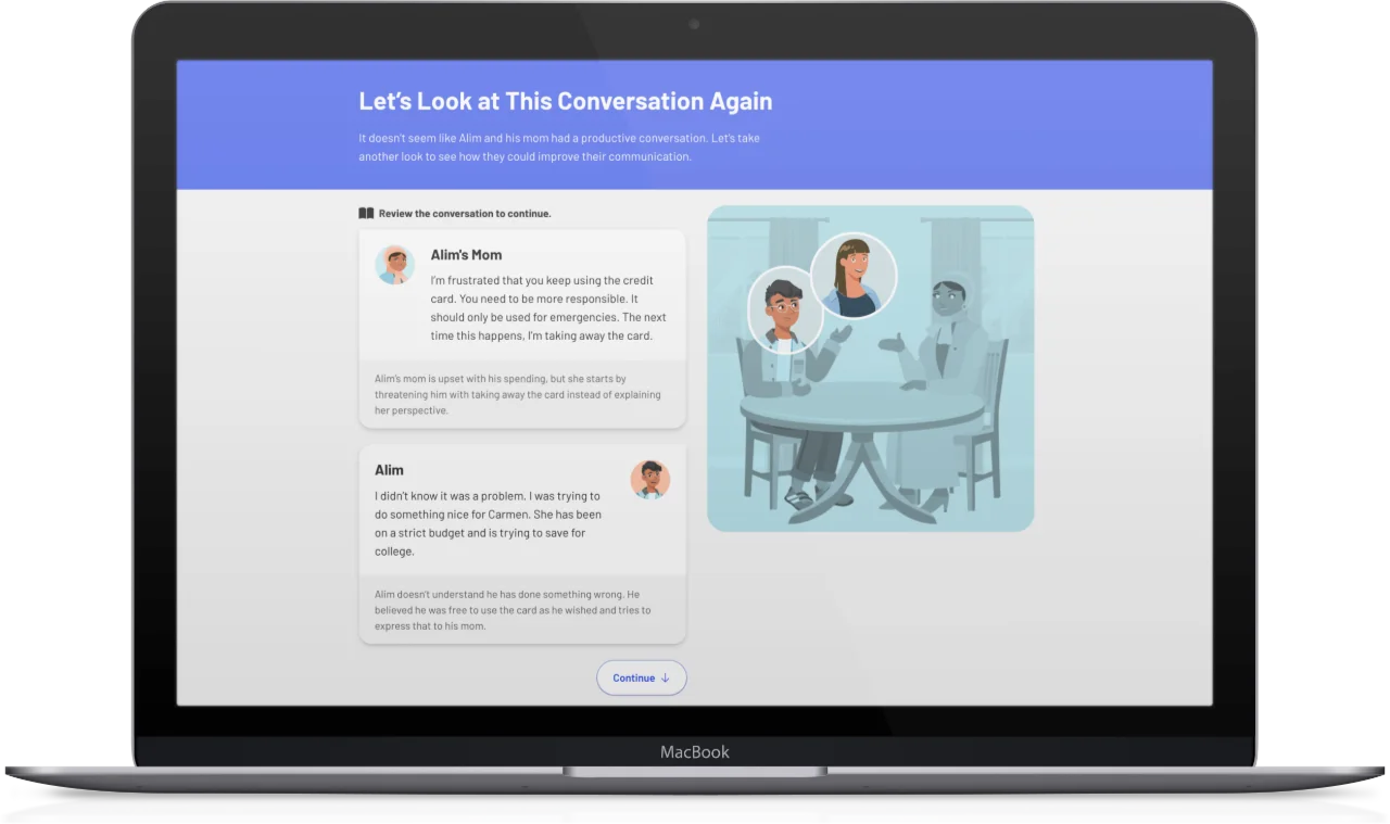 Macbook showing Minding Your Money screenshot