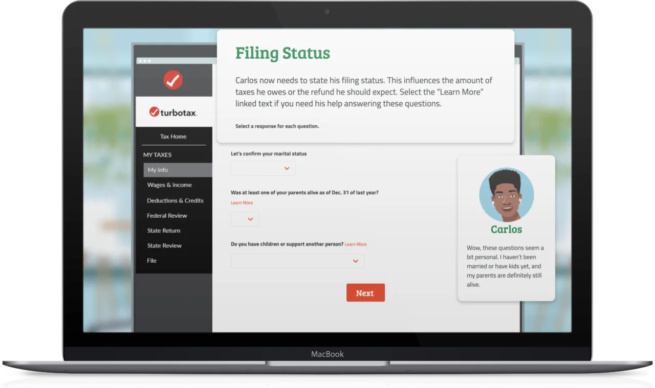 Macbook showing Tax Simulation screen