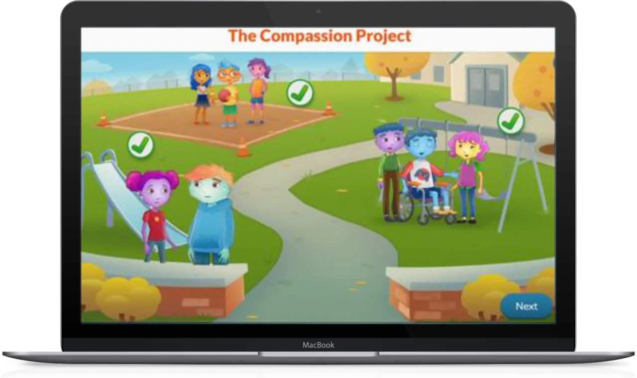Macbook showing The Compassion Project screenshot