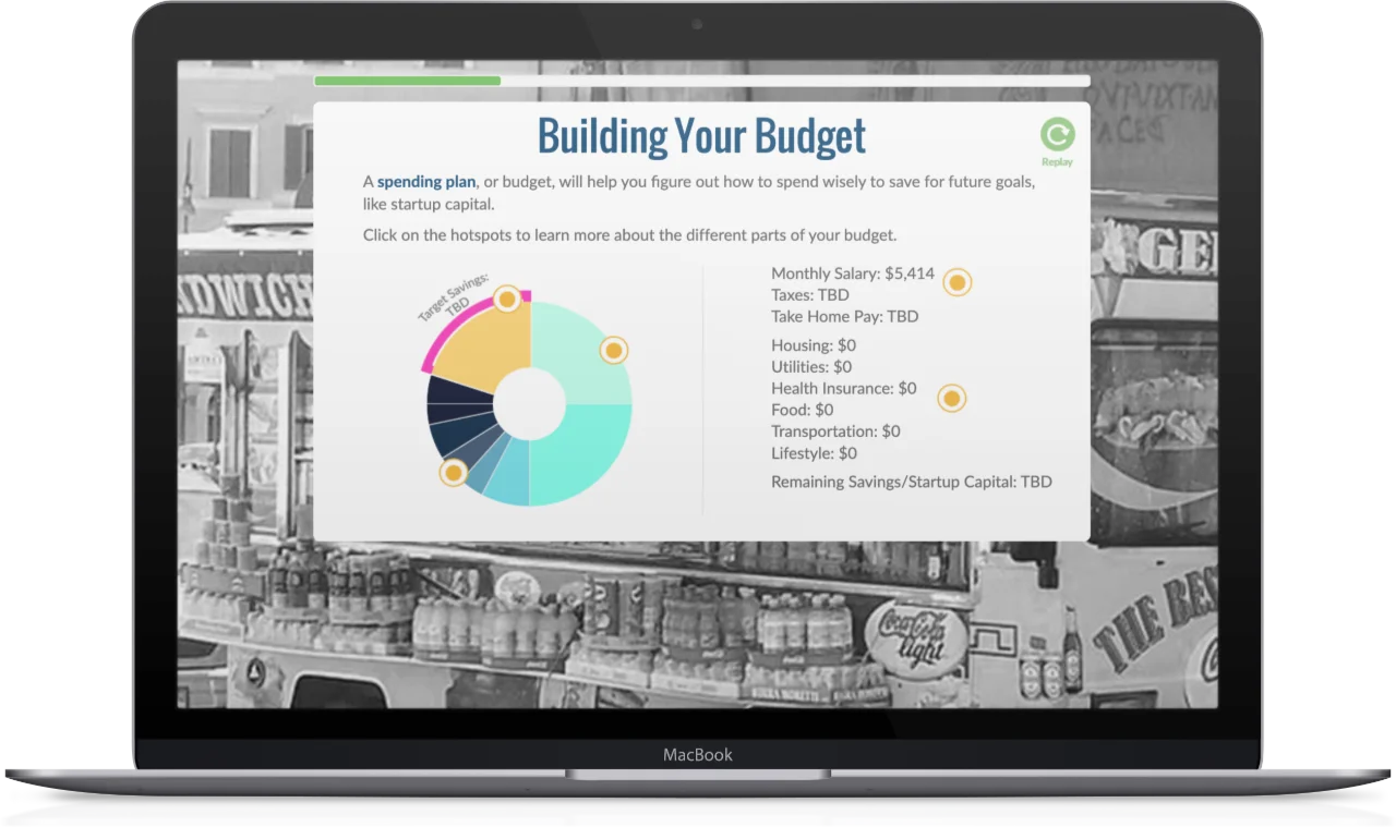 Macbook showing Venture screen